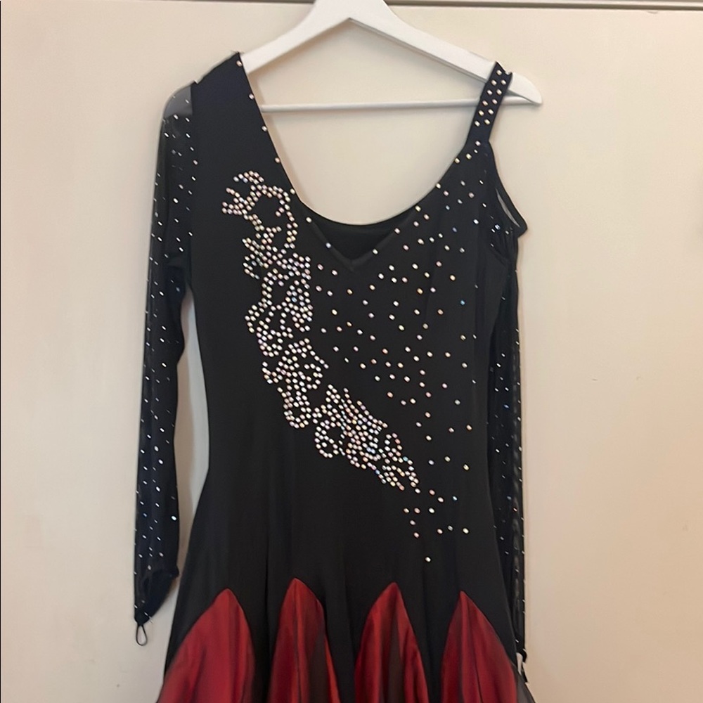 Elegant Black and Red Dance Dress